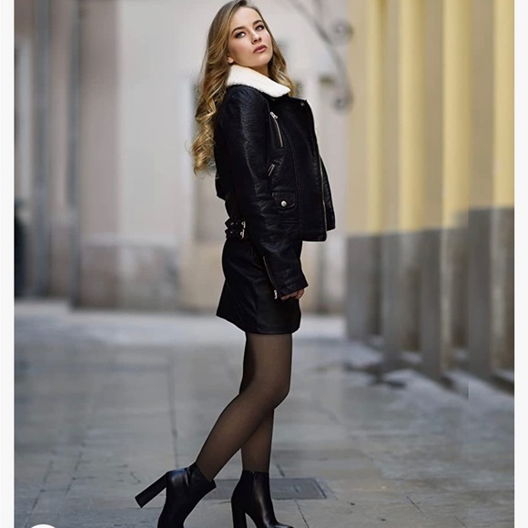 Fleeced Lined Pantyhose transparent tights classy and sophisticated - Picture 4 of 15